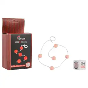 Kit Colar de Bolinhas Tailandesas Tamanho Pequeno 1,5 cm com Dado Linha Diversão - Êxtase