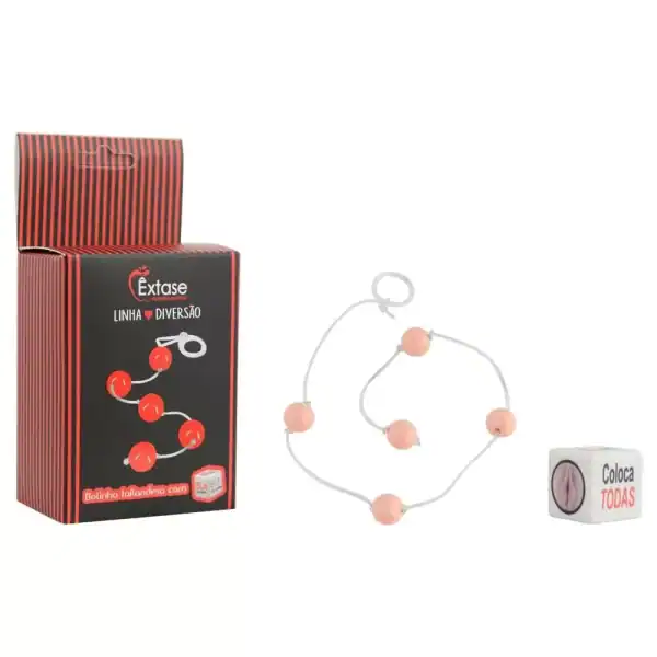 Kit Colar de Bolinhas Tailandesas Tamanho Pequeno 1,5 cm com Dado Linha Diversão - Êxtase